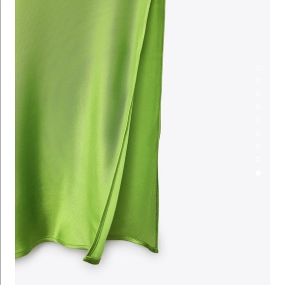 NWOT Zara Satin Midi Dress in Lime Green Size M - Picture 9 of 16